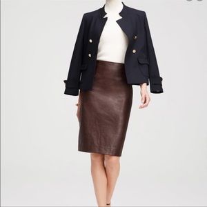 Ann Taylor skirt faux leather brown New 0